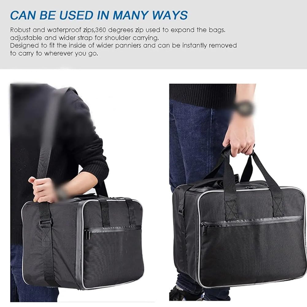 Generico Borsa interna per bagagli moto a 3 parti espandibile sella versatile con tracolla in nylon compatibile R1200GS
