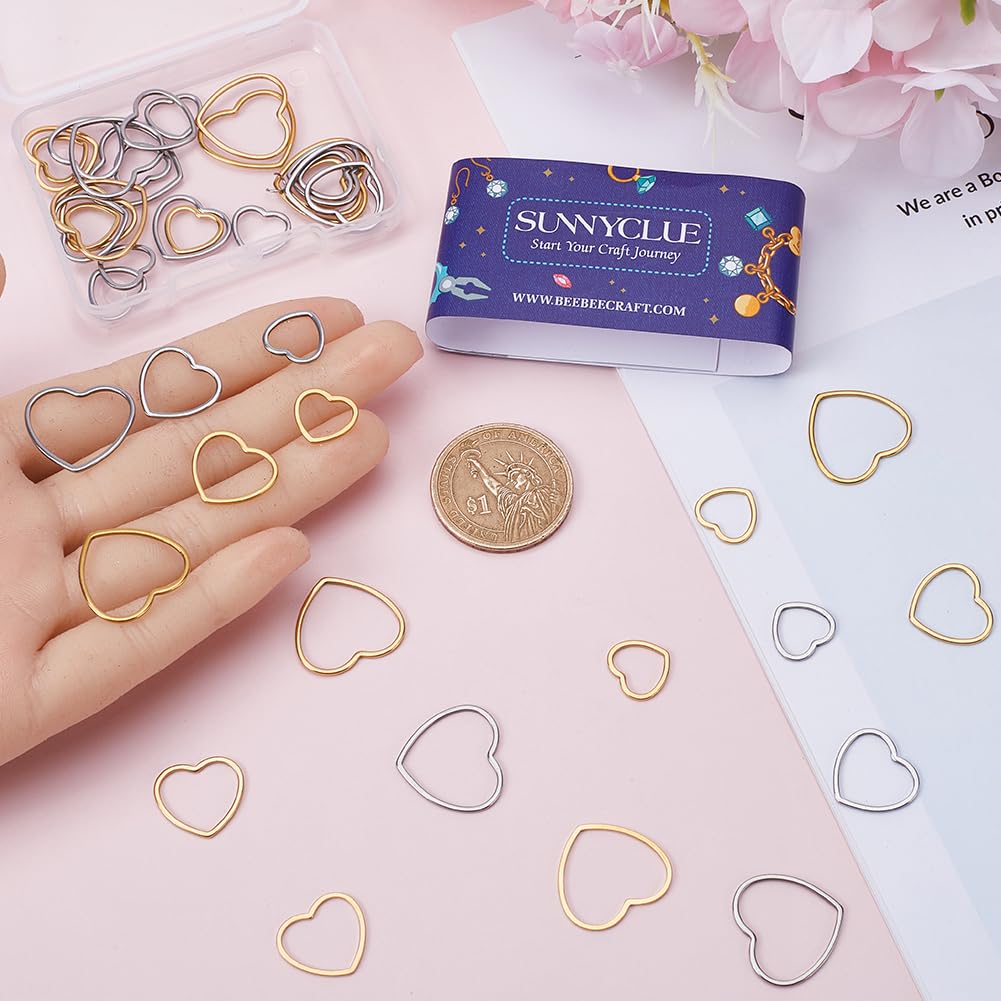 SUNNYCLUE 1 Box 48Pcs Valentines Day Heart Charm Set - Image 3