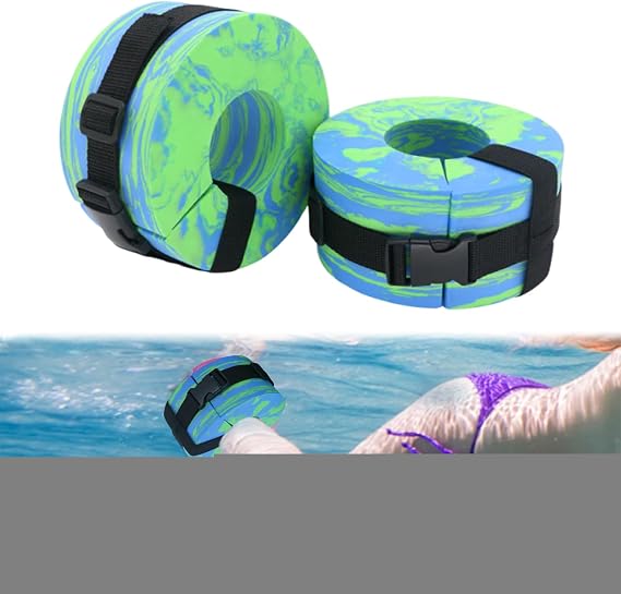 Swim Aquatic Cuffs, High-Density EVA Water Aerobics Float Ring Fitness Pool Exercise Weights Set, Water Ankles Arms Belts With Adjustable Float For Adults Beginners Professionals Athletes