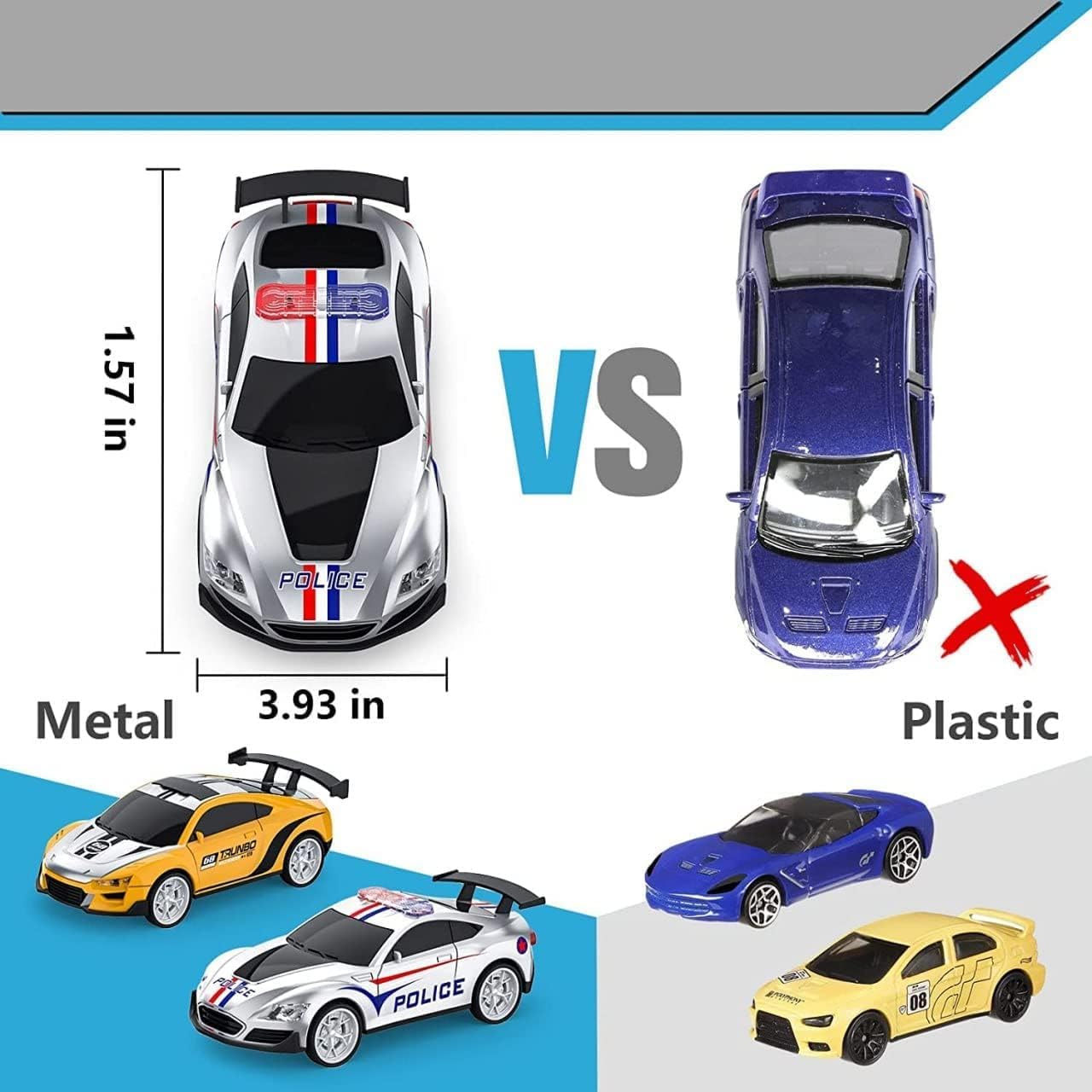 Junona Electric High-Speed Slot Car Race Car Track Sets with 2 1:43 Scale Slot Cars and 2 Hand Controllers with Headlights and Dual Racing, Toys Gifts for 6 7 8 9 10 11 12 13 14 Boys Girls 4