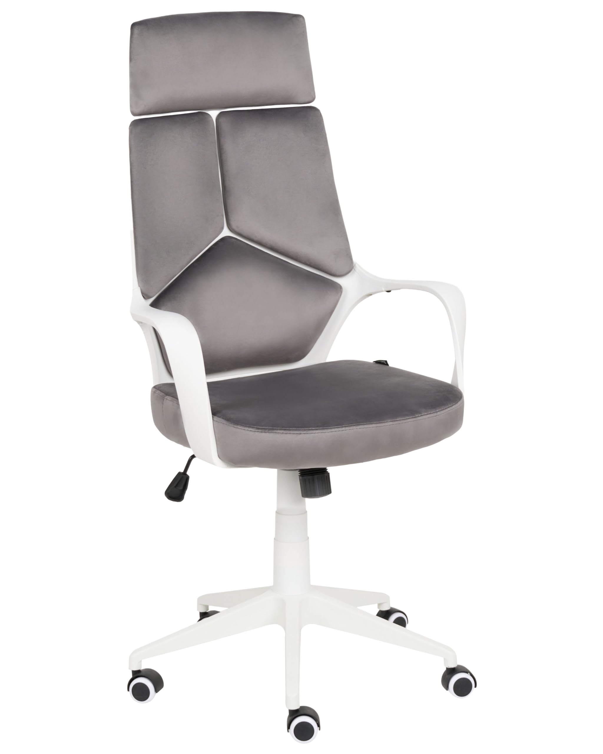 Krzesło biurowe welurowe regulacja wysokości obrotowe ergonomiczne szare Delight