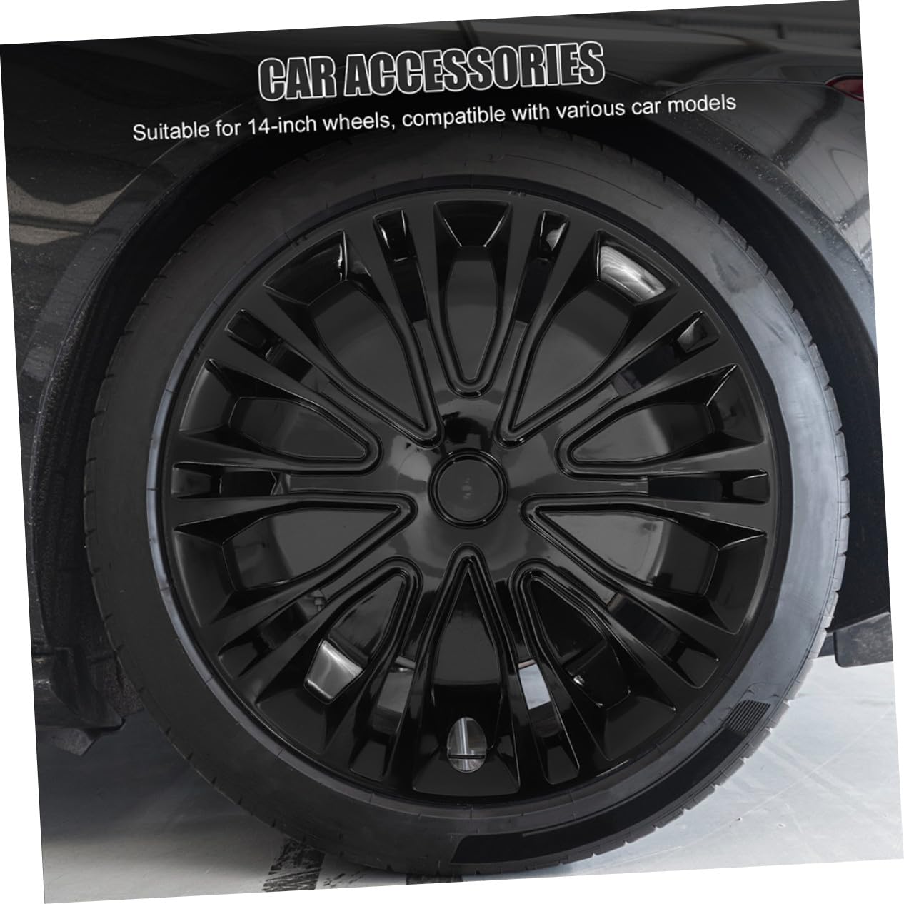 ERINGOGO Enjoliveurs Décoratifs De Moyeu De Roue 13 Pouces, Cache-moyeux Noirs Universels en PP Robuste, Protection Solide Débris Et Eau, Installation Rapide, Compatibles Voitures Toutes Saisons