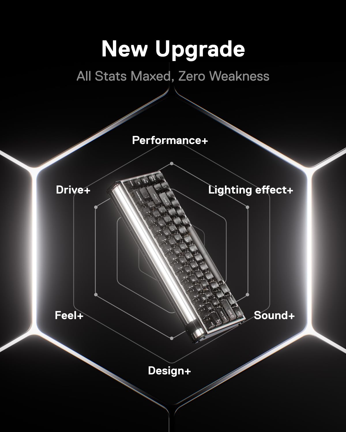MelGeek MADE68 Pro+ - Tastiera cablata con interruttore magnetico effetto Hall, trigger rapido compatto al 65%, hot-swap, tocco RGB Snap e azionamento regolabile, HIVE personalizzato online (grigio