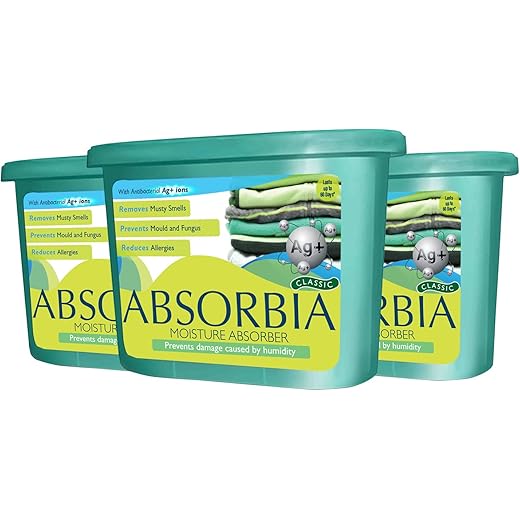 Absorbia Moisture Absorber with Ag Silver ions Pack of 3 6