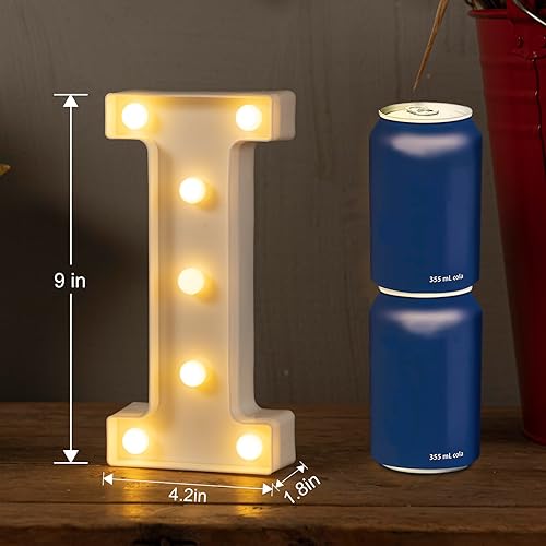 Miniatura 6 de Letras con luces LED de marquesina Sign-I, letras LED de HXWEIYE 26 alfabeto, letras iluminadas con números del 0 al 9, letras iluminadas para