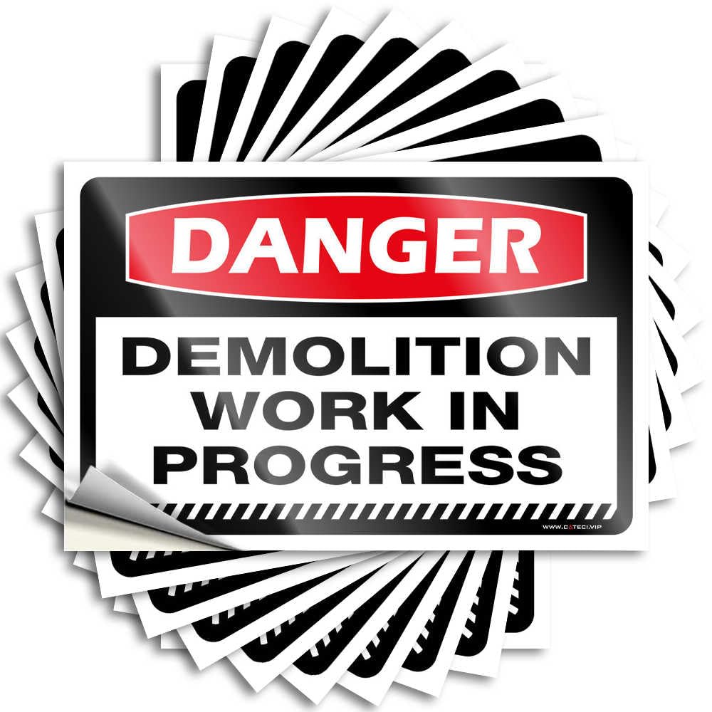 Tattoos Sweet Easy Apply | Danger Demolition Work in Progress Western Laptop Peel and Stick(6X9CM)