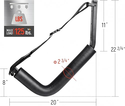Miniatura 2 de AA Products - Estantes de montaje en pared para kayak, tablas de remo para canoa, kayak, ganchos para colgar en la pared, juego de 2