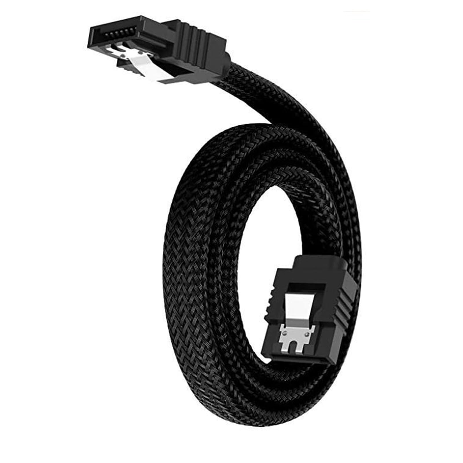 Tsophreniq SATAIII 6Gbps Data Transfer Cable 50cm Nylons Braideds Locking Latches for HDDs HDDs Internal Storage with Connectors