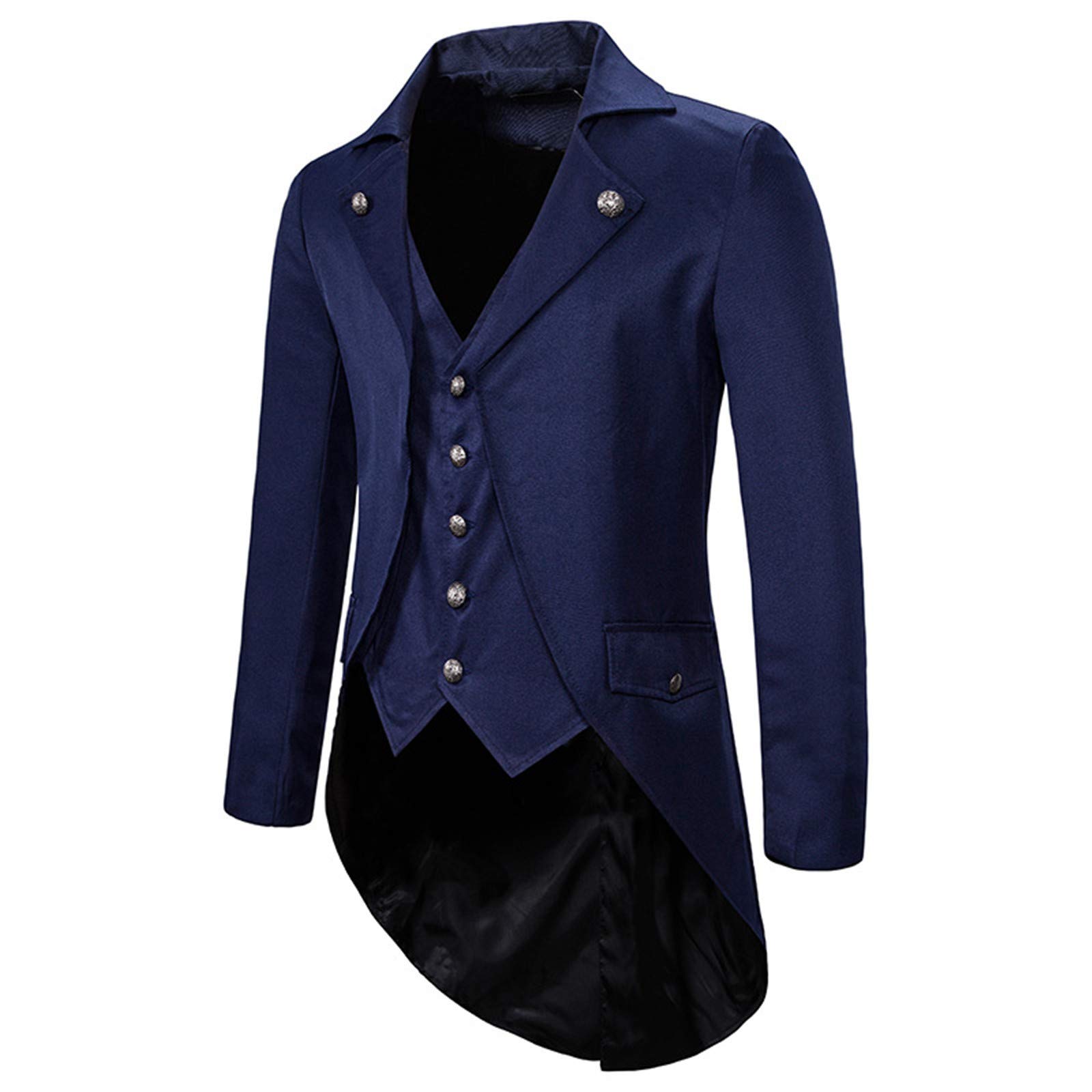 Steampunk Frack Cappotto da uomo con risvolto per il tempo libero, giacca da lavoro, vintage, medievale, per Carnevale vittoriano, per cosplay, travestimento di Halloween, costume per Halloween