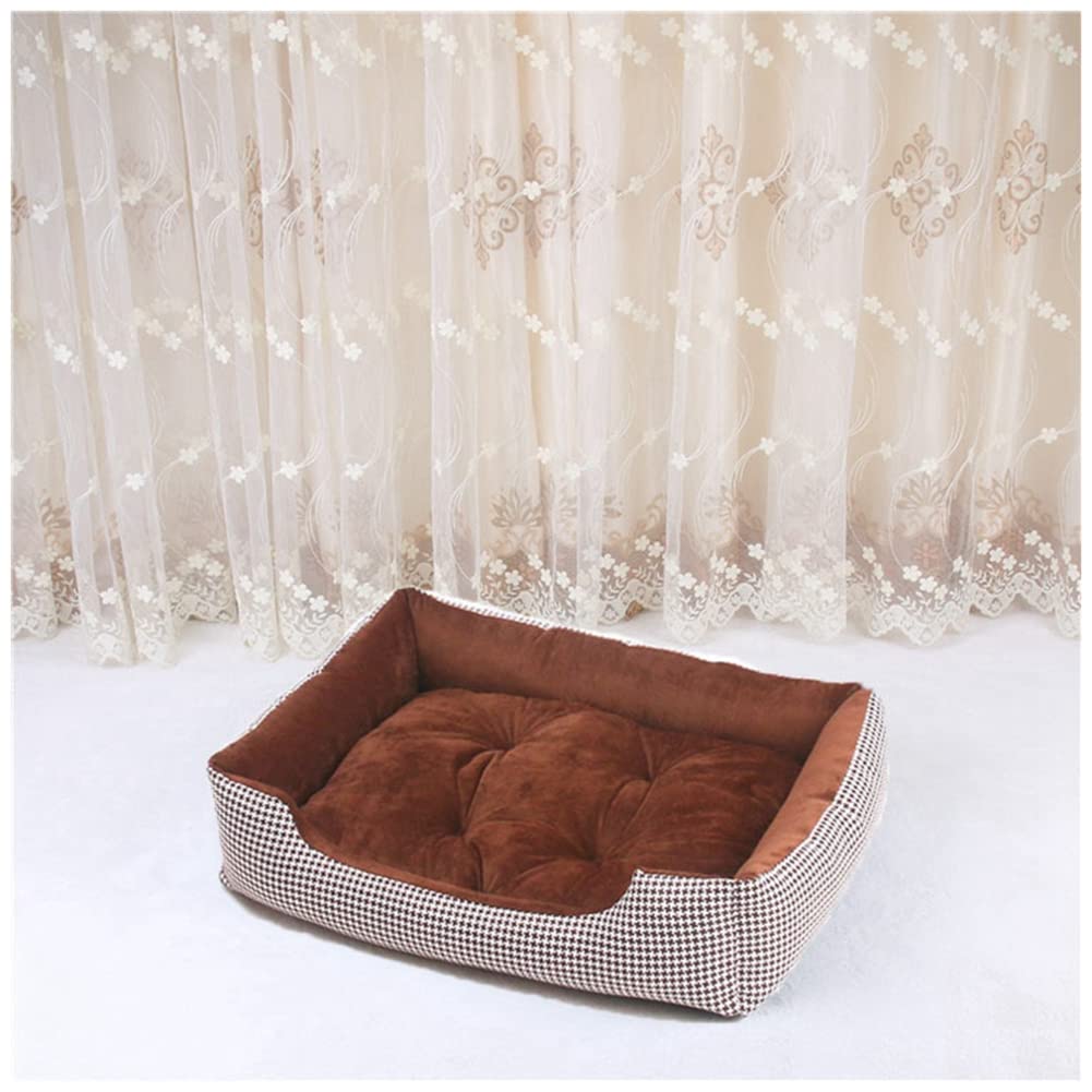 DAIHAN Cama para Perros, Cojín Reversible Desenfundable y Lavable, Cama Perro Grande con Parte Inferior Antideslizante, Cama para Mascotas Grandes Medianos y Pequeños,Café,XXL(90x68x16cm)