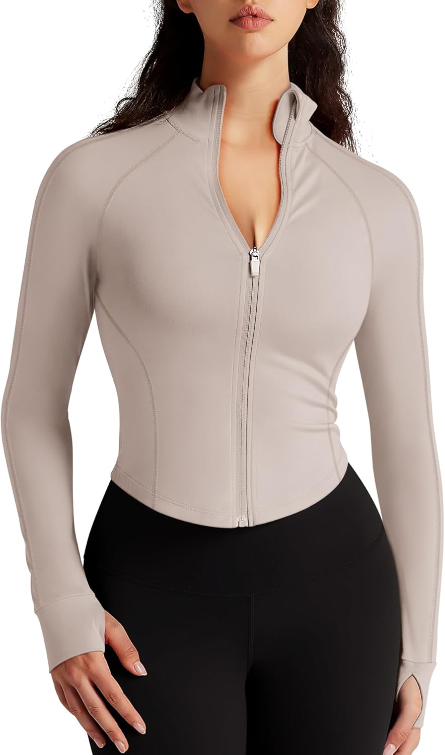 Womens Zip Up Bbl Jacket Lightweight Cropped Athletic Jacket Track Gym Workout Jack...