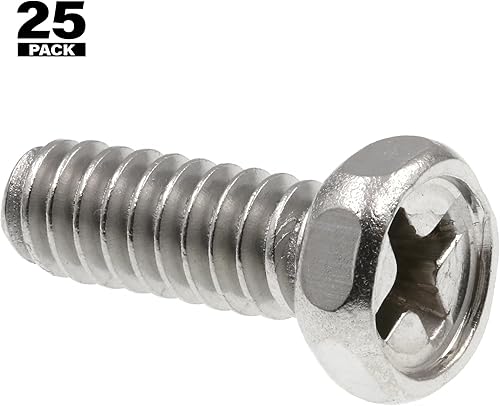 Miniatura 3 de Prime-Line 9012822 Tornillos de máquina, cabeza hexagonal dentada, Phillips Drive, #10-24 x 12 pulgadas, acero inoxidable grado 18-8 (paquete de 25)