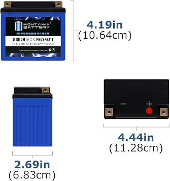 Mighty Max Battery YTZ7S Lithium Battery Replacement for GS Yuasa Motorcycle Yamaha R6