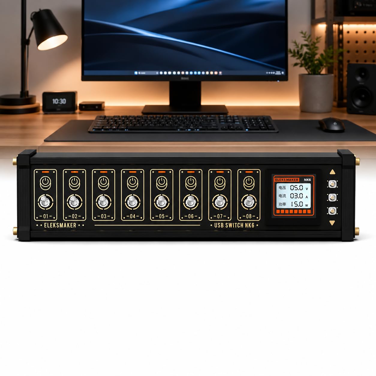 TsoLay 8 Ports USB C Splitter, 8 Port USB Docking Station with Independent Control Button, Voice Control Function, Data Transmission, for Phones, Tablets, and Gadgets