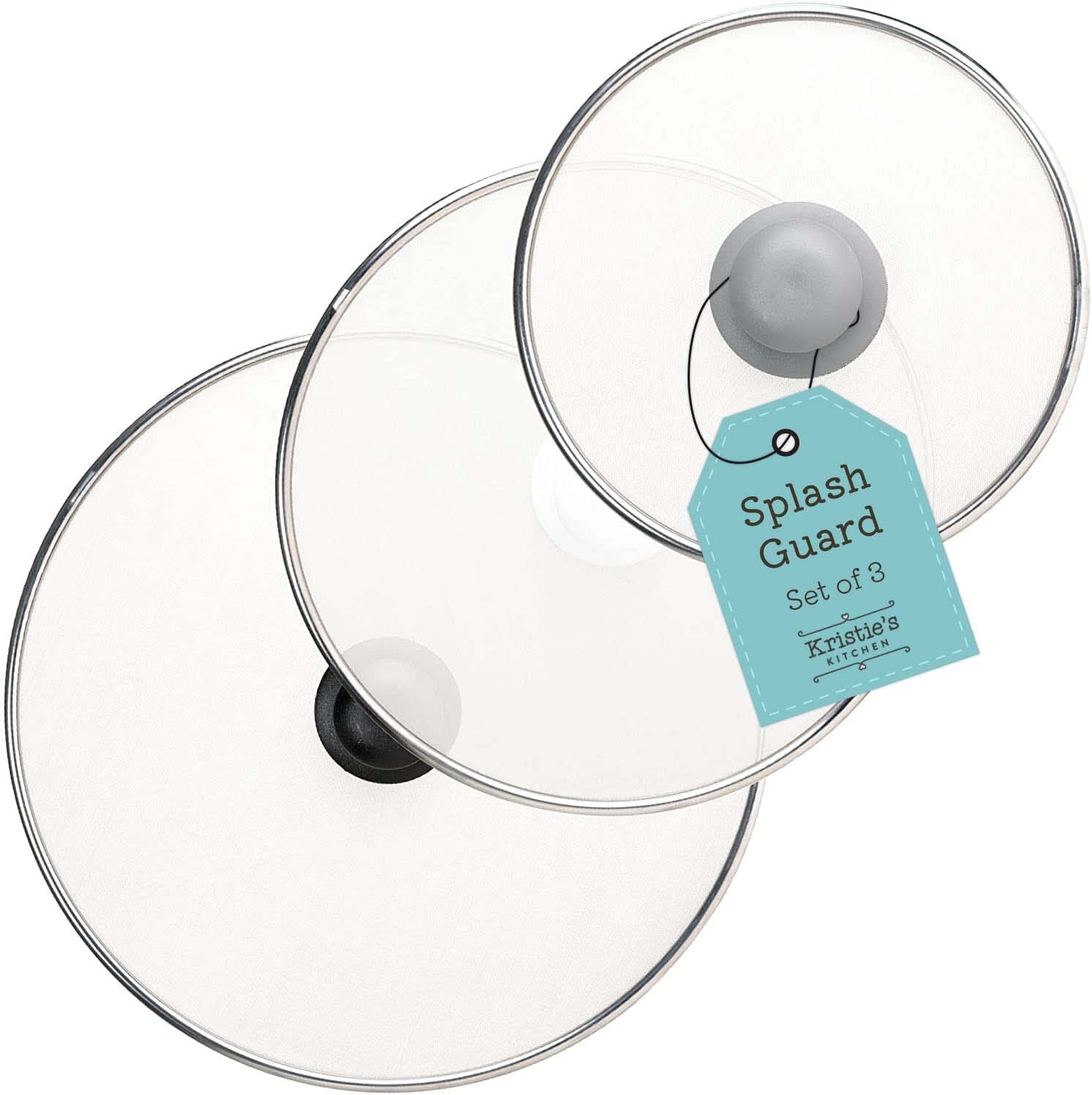 Kristie's Kitchen Splatter Screen Set Of 3 - Stainless Steel Fine Mesh (8", 10", 13") For Frying Pans, No Mess Cooking - View #5
