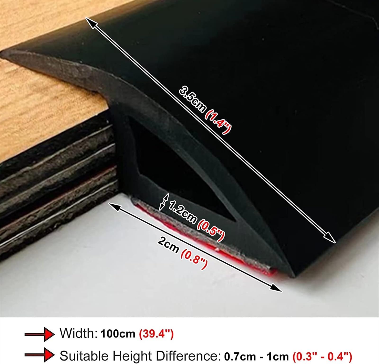 KEuLen Profilo di Transizione, Striscia di Soglia, Striscia Leggera for Bordi del Pavimento, for Moquette, Laminato/Legno e Piastrelle, Incluse Strisce autoadesive(Black)