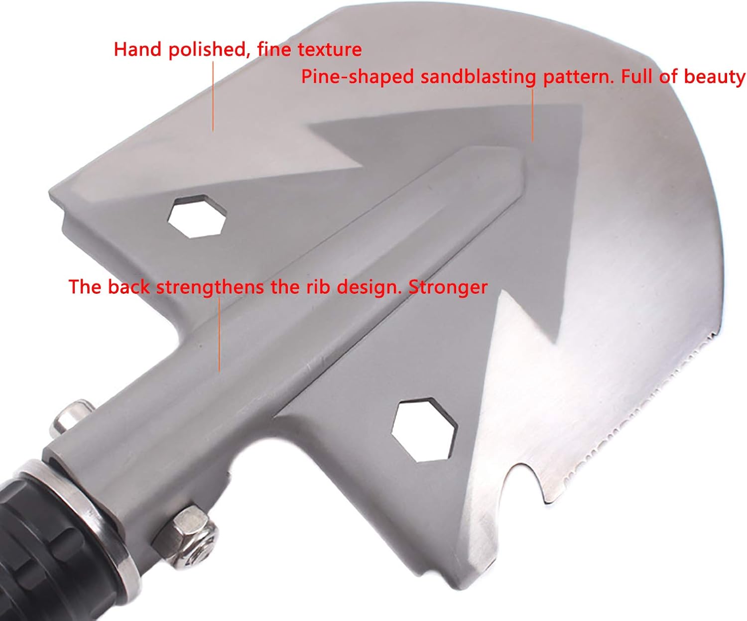 Camping Shovel, Multi-Function Folding Spade Portable Survival Shovel for Outdoor Camping, Military Style Entrenching Tool for Gardening,Black