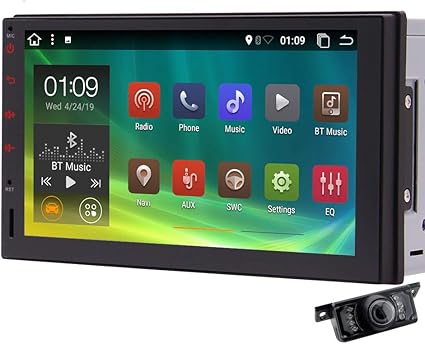 Amazon フロントとバックアップカメラ Eincarアンドロイド6 0カーステレオ 外部マイク 7インチ2 Din In Dash Bluetoothラジオ サポートフロント バックアップカムイン 3g 4g Wifi Usb Sd Obd2 ミラーリンク 1080p オーディオ一体型ナビ 車 バイク