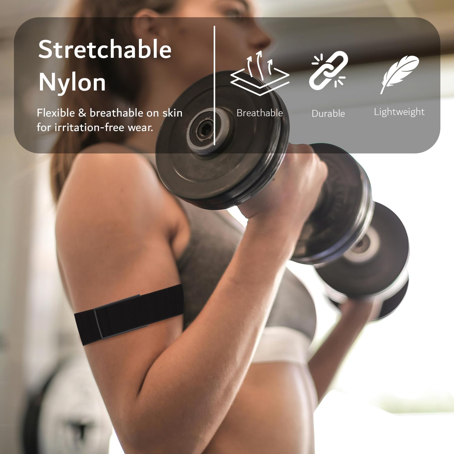 TUDIA Biceps i opaska na nadgarstek 2 w 1 kompatybilna z paskiem Amazfit Helio tylko etui i opaska wytrzymała ochrona z regulowanym i rozciągliwym paskiem na ramię nadgarstek