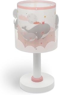 Dalber Kinder Tischlampe Nachttischlampe kinderzimmer Whale Dreams Wale Rosa Tiere, 61171S, E14