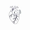 Lasting 1-2 Weeks Hearts Juice Ink Temporary Tattoo Semi Permanent for Adults Woman Anatomical Heart Realistic on White Vecheart Human Si Navy Blue that Look Real Men Women Chest Neck Arm 4 Sheets