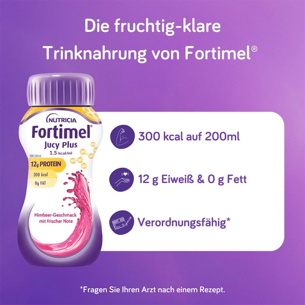 Fortimel Jucy Plus Himbeere Frische Note 4X200 ml