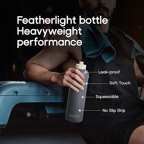 Miniatura 4 de Botella de agua deportiva de 24 onzas, suave al tacto, diseño resistente a derrames con boquilla para beber con una sola mano, botella de fitness