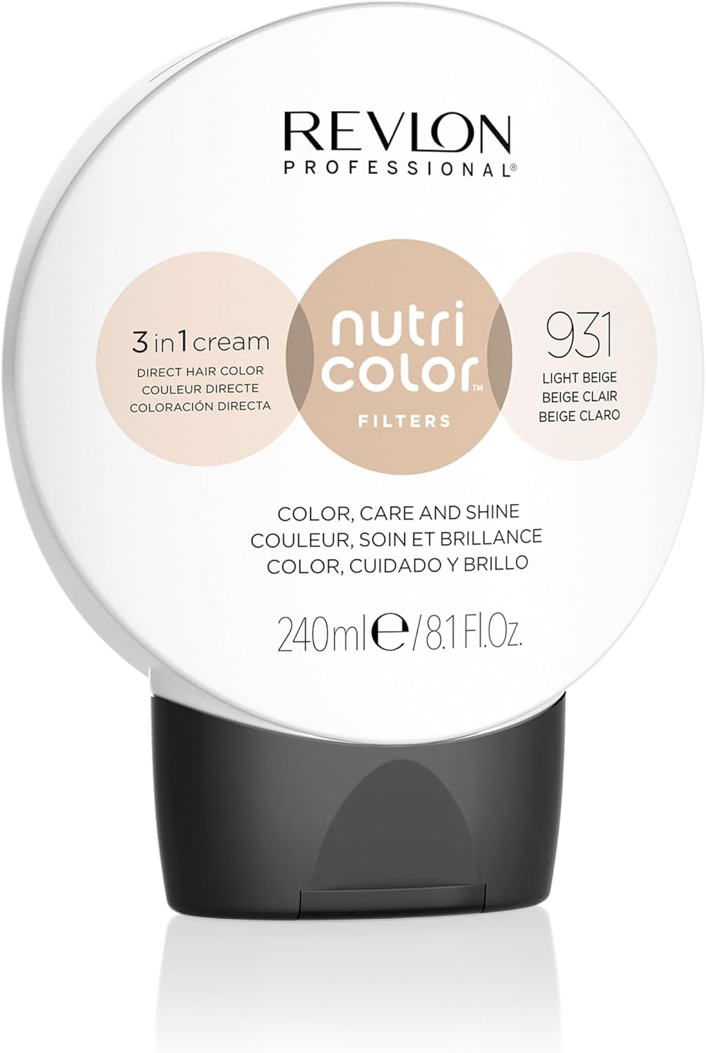 REVLON PROFESSIONAL Nutri Color Filters Maschera Colorata per Capelli, Protettiva, Istantanea e Multidimensionale, Beige Chiaro – 240 ml