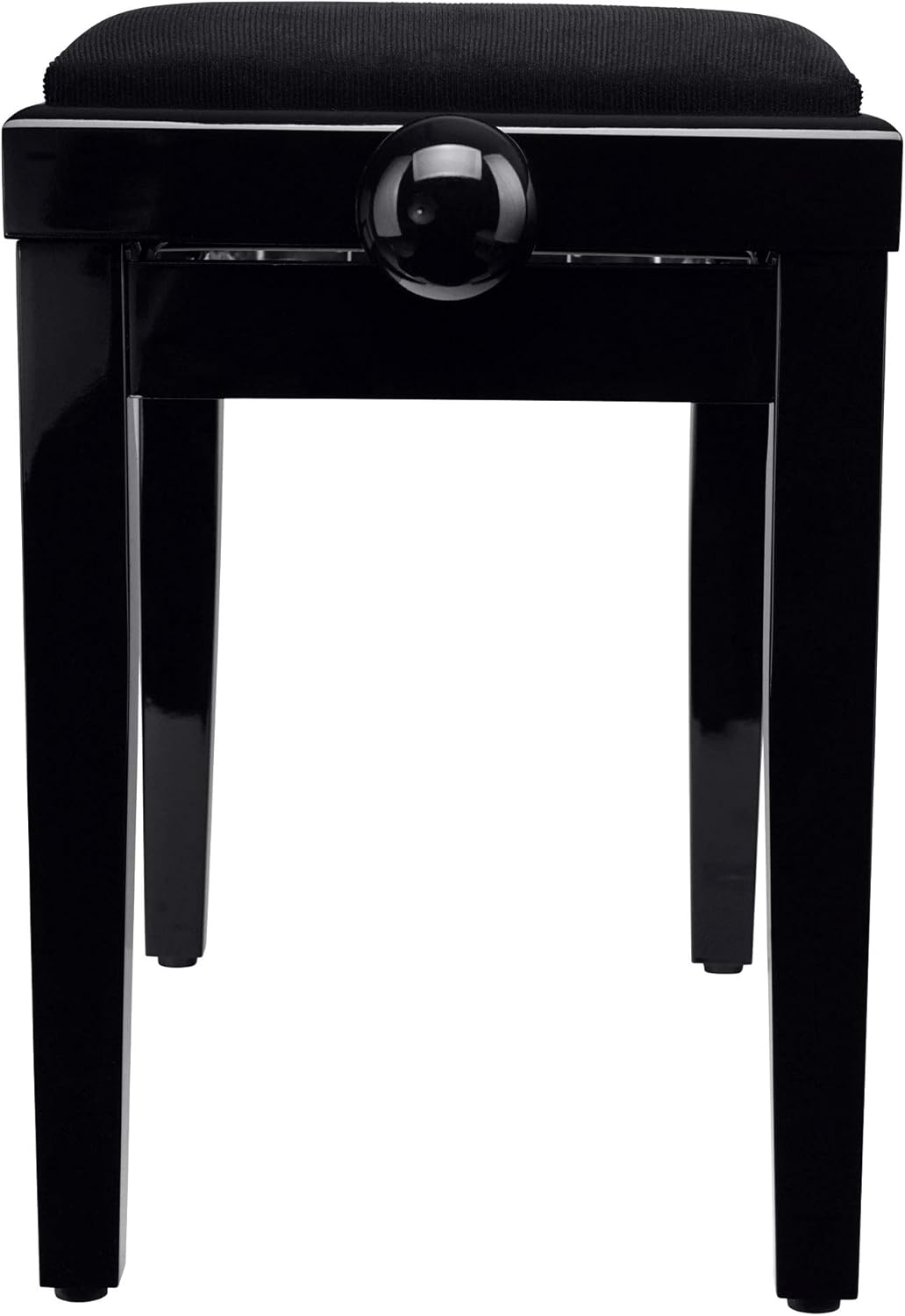 Classic Cantabile Piano Bench Black High Gloss, Solid Wood