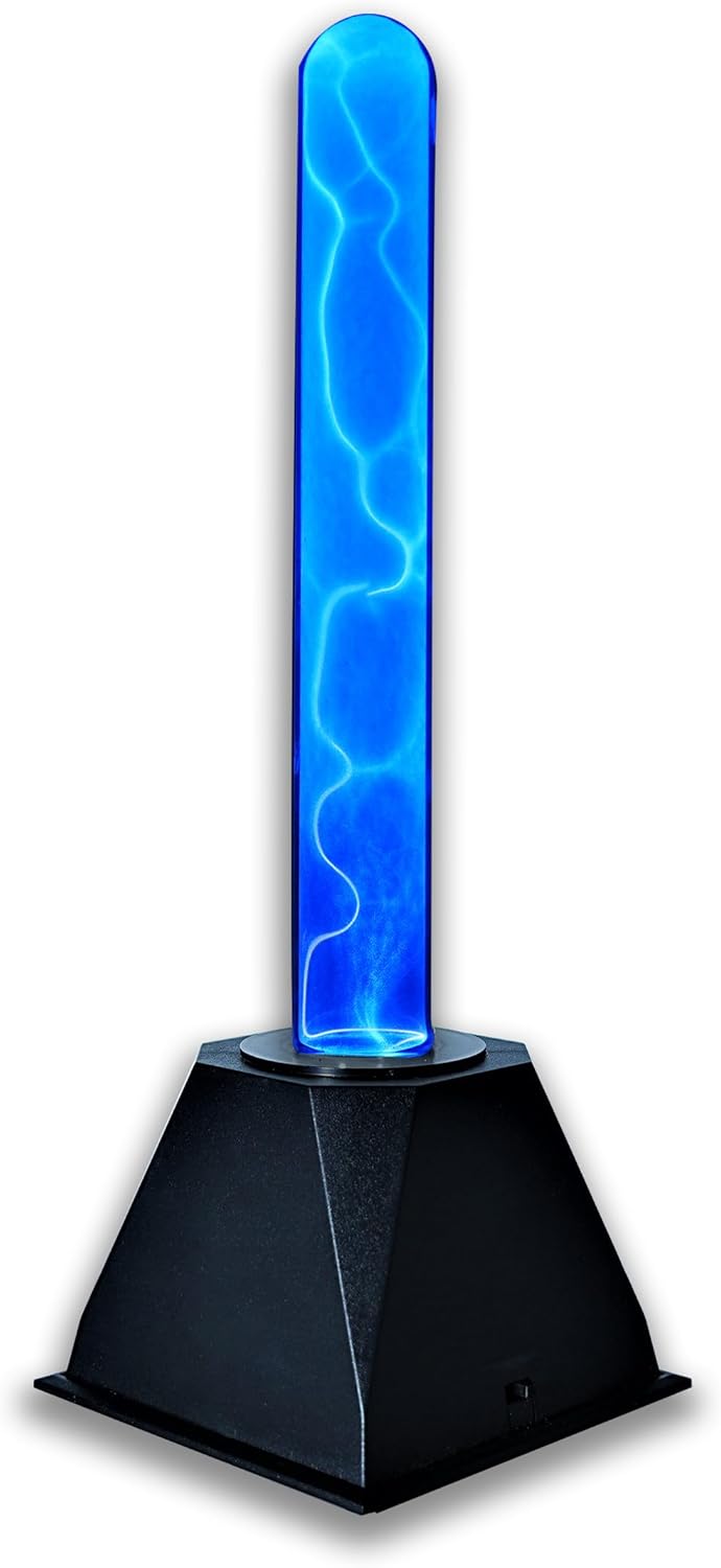 12 Inch Plasma Thin Lamp Tube Light (Blue),Plasma Disc， Plasma Ball，Plasma Globe ，Fancy Club Decor and Science Education Gifts，Plasma Disk Sensor Lighting Plate with Music,Voice and Touch Response