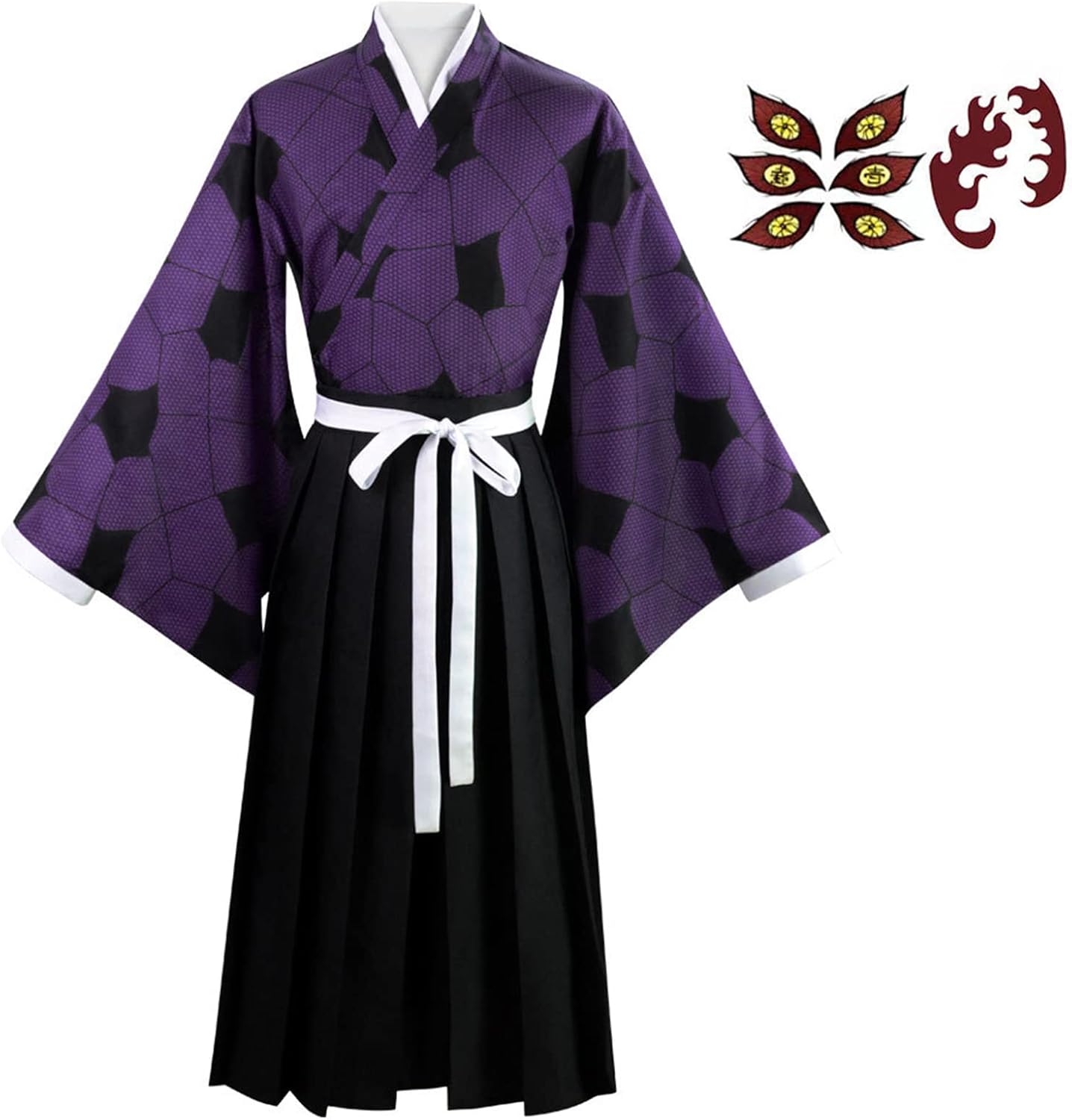 TMSREBU Kokushibou Cosplay Costume Role Play Kimono Outfit Uniform for Unisex