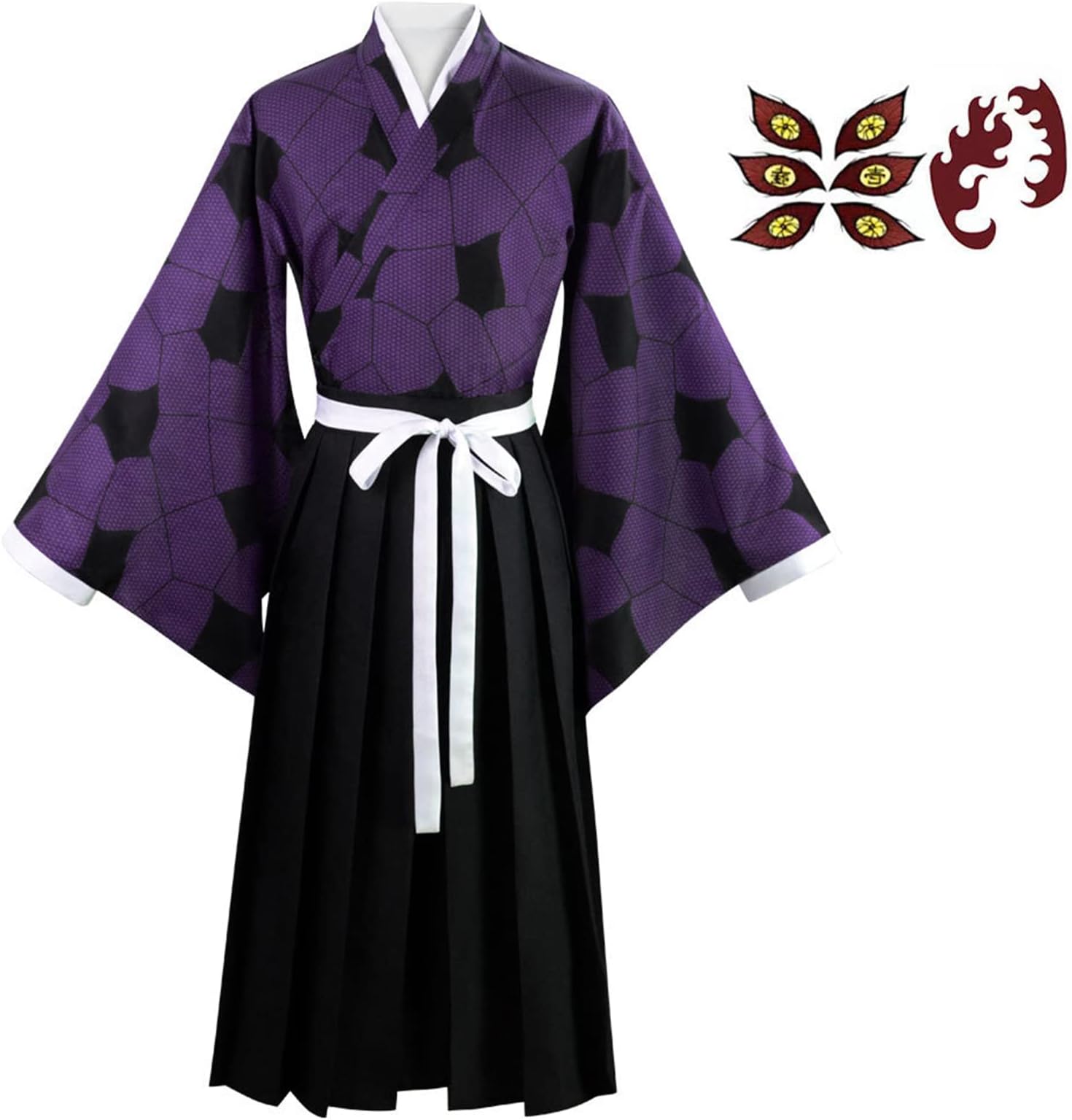 TMSREBU Kokushibou Cosplay Costume Role Play Kimono Outfit Uniform for Unisex