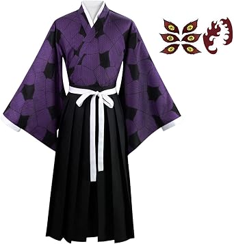 TMSREBU Kokushibou Cosplay Costume Role Play Kimono Outfit Uniform for Unisex