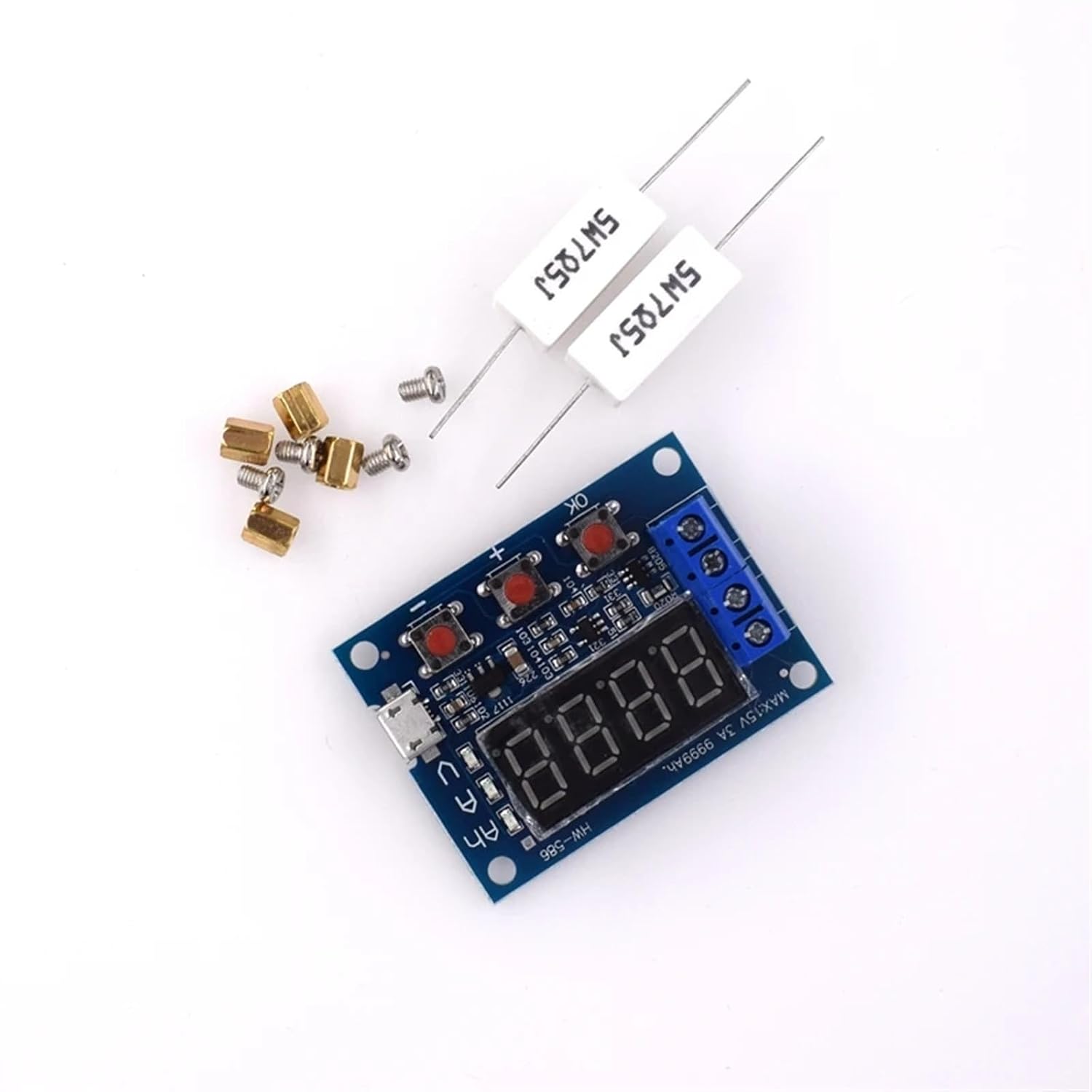 Battery Tester LED Digital Display Lithium Battery Power Supply Test Resistance Lead-Acid Capacity Discharge Meter