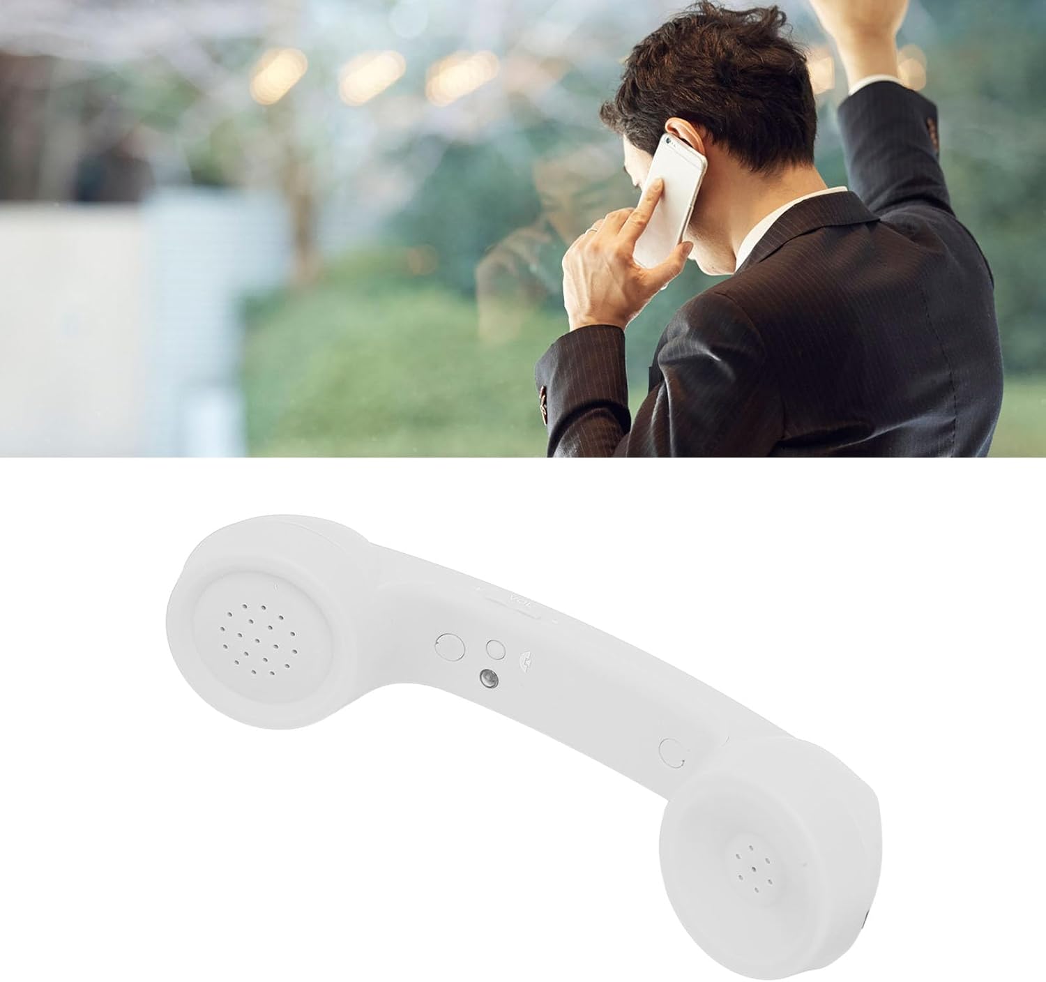 Telephone Handset, Retro Clear Sound Button Control HD Speaker Mic Frosted Housing Mobile Phone Handset Receiver for Cell Phone (#3) image 3