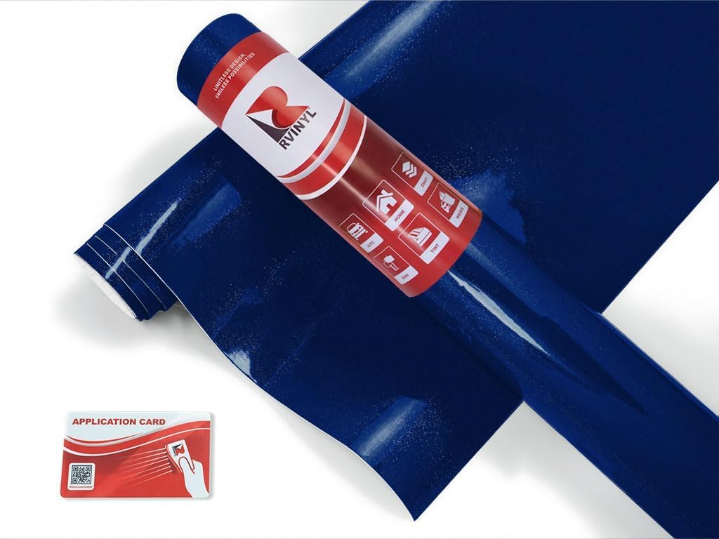 ORACAL 970RA Series Dual Cast Wrap Film in Gloss Metallic Deep Blue 192-1ft x 5ft Thick Car Vinyl Roll with Air Release Adhesives for Vehicles