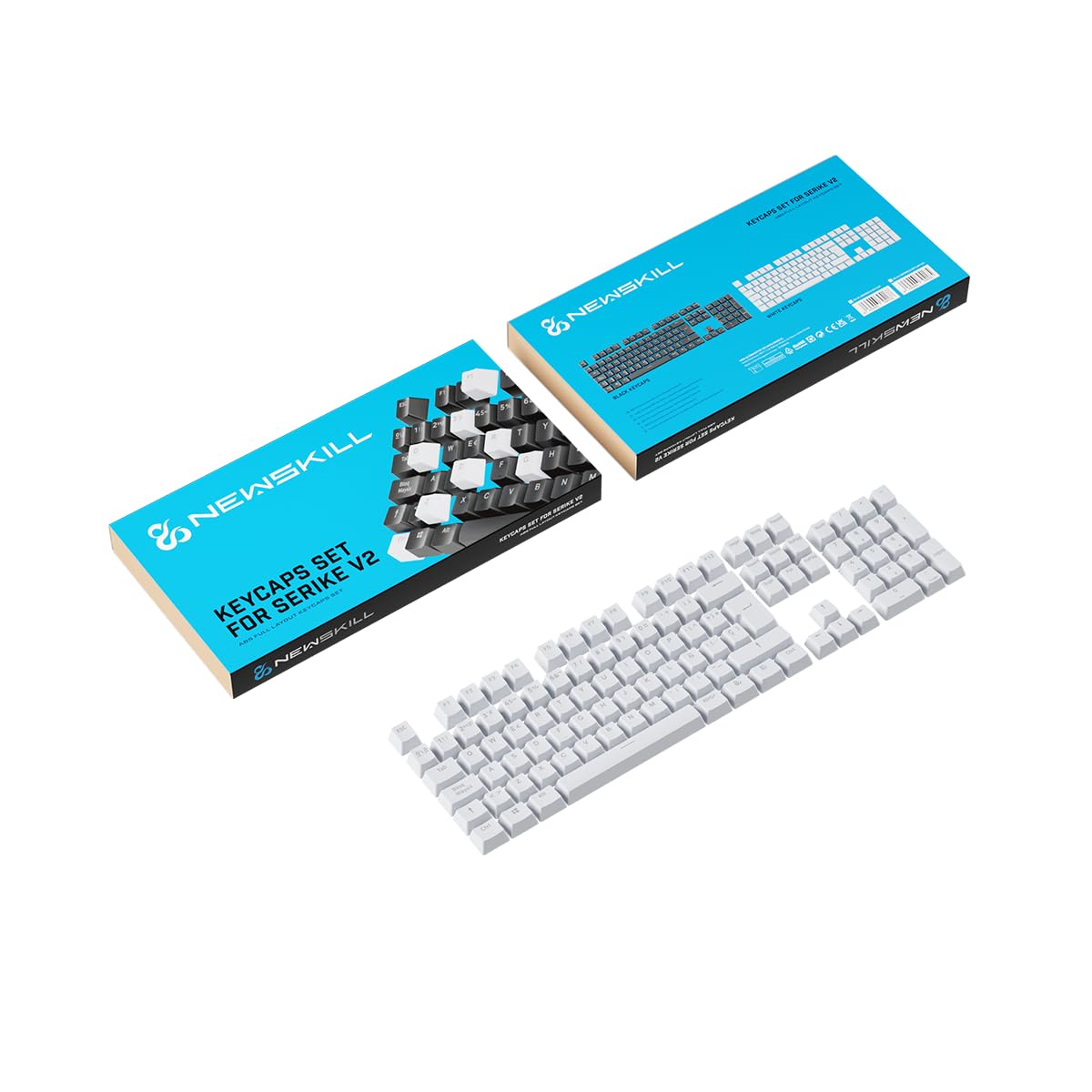 NEWSKILL Serike V2 Set de Teclas mecánicas 104 ABS Doble inyección personalización para switches en Cruz Blanco