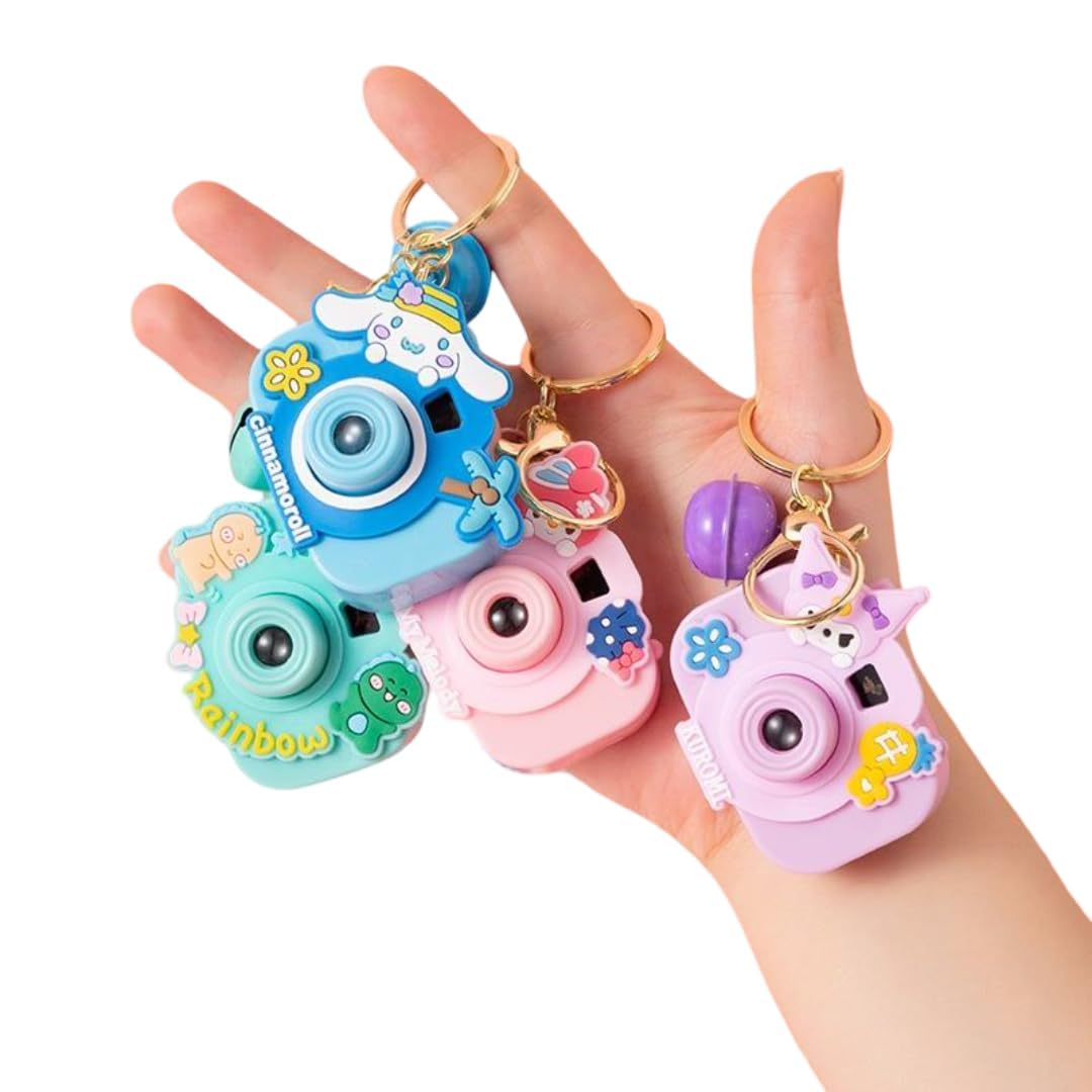 Hyper Store Cartoon Projection Camera Keychain, Mini 2-in-1 Projector Toy with 8 Image Slides, Return Gift for Kids Pack of (2)-image-14