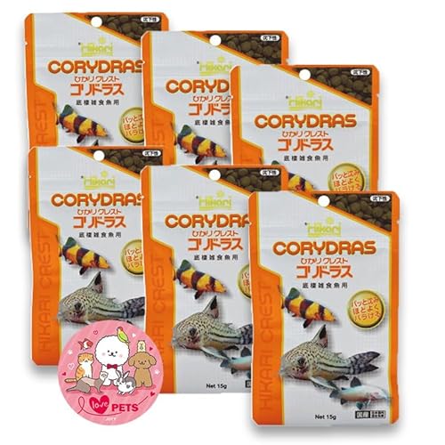 キョーリン ひかり クレスト コリドラス 15g×6個セット 餌 エサ ボタン型 沈下性 底棲雑食魚用 フード 02-49H JOTYオリジナルステッカー付き