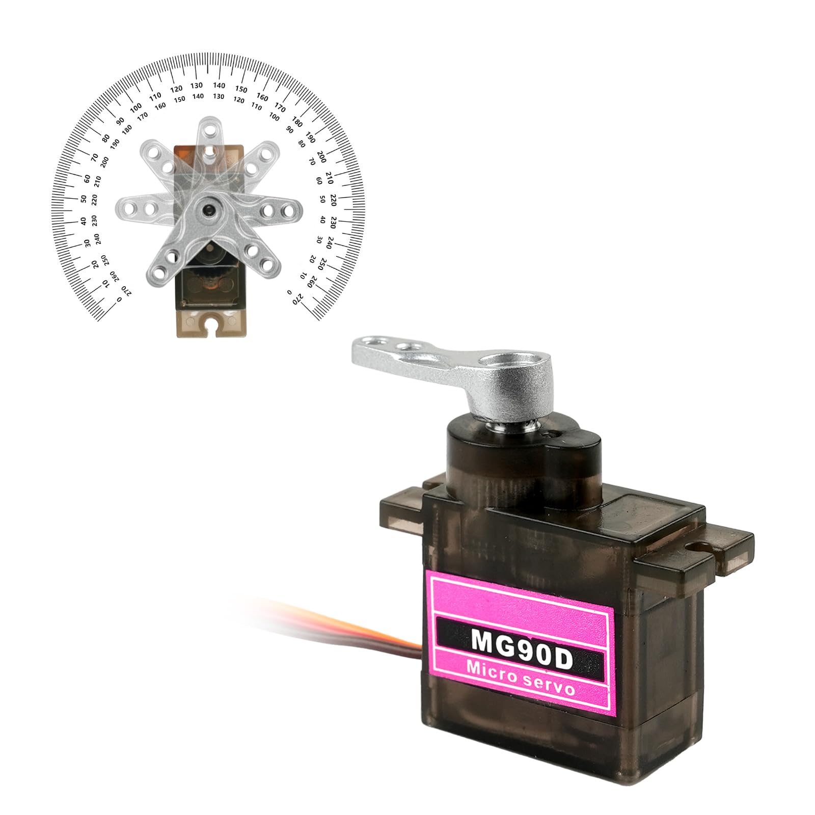5PCS 9G Micro Digital Mini Servo Aggiornato MG90D 180/270/360 Gradi Funzioni di Potenza Full Metal Gear Brush Motor per RC Aereo Elicottero Drone Parti (270 gradi)