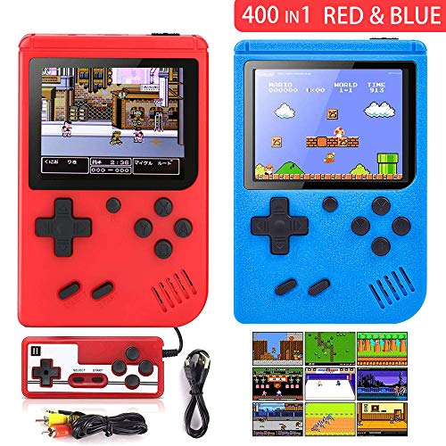 GOLDGE Consoles De Jeux Portable,Console de Jeu Retro FC pour Deux Joueurs,Chargement USB Consoles avec 400 Classique Jeux, Grand Cadeau pour Les Enfants