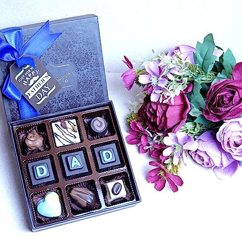 Image of Velvet Fine Chocolates Fathers Day Gift for Dad with Premium Chocolate Gift Hamper | 9 Assorted Chocolate Gift Pack