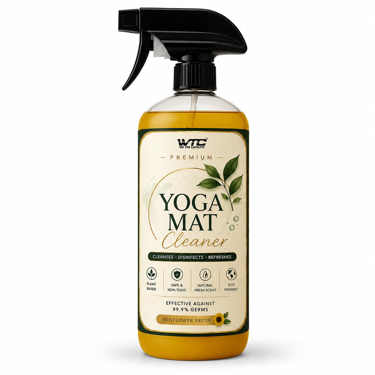WTC Yoga Mat Cleaner | Safe for All Mats & No Slippery Residue | Cleans, Restores, Refreshes | 5000+ Sprays (1 bottle only)-image-48