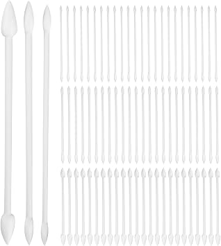150 Pcs Electronics Cleaning Cotton Swabs, 3 Sizes Double Tipped Precision Cotton Buds, Dust Free Pointed Cotton Swabs, Disposable Cotton Tipped Applicator, Cotton Swab Rods with Paper Sticks