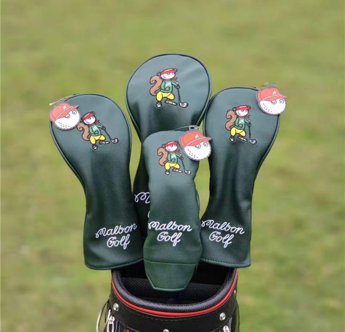 【新製品大人気4点セット】 リスMalbon Golfマルボンクラブカバー濃い緑 Amazon.co.jp: 新製大4点セットリスMalbon Golfマルボンゴルフ