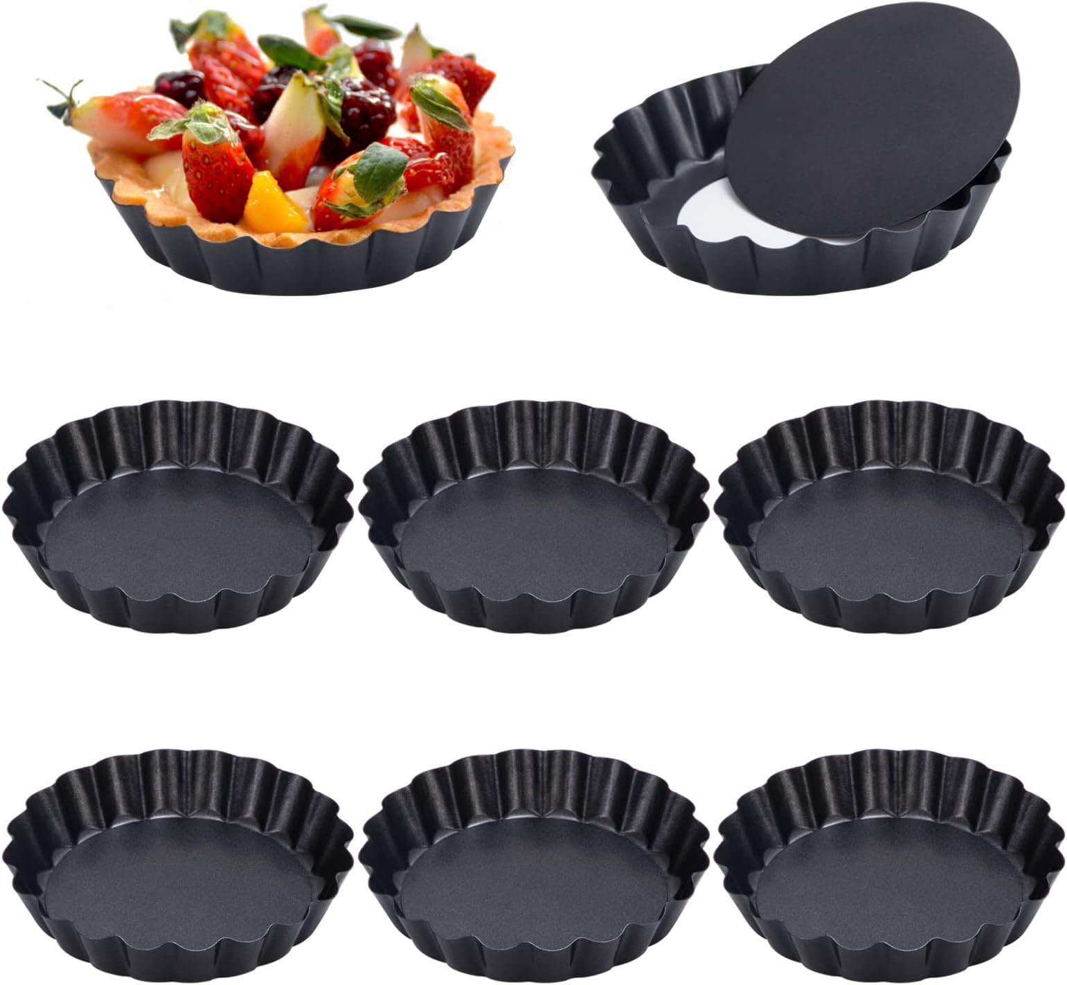 Plat à Tarte Guardini ROSSANA Lot 4 Tartelettes 12 Cm Acier Antiadhésif Rouge Diamètre 12 Cm Plat Tarte