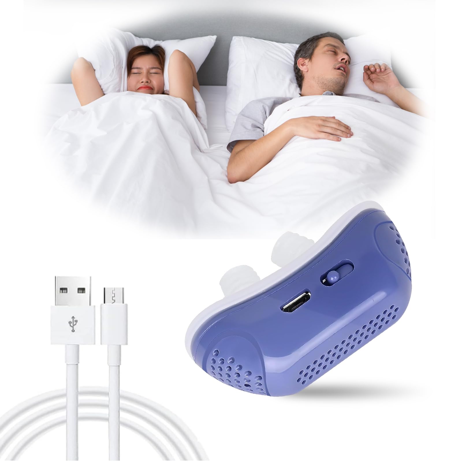 ZEROHILL Anti Snoring Devices, Electric Dual Vortex Anti-Snoring Device, Nasal Dilator Nose Vents Plugs, Snoring Solution Sleep Aid Device for Men and Women