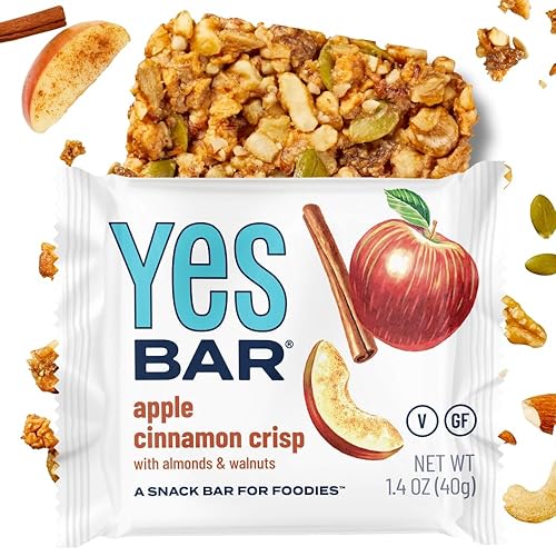 Vista 81 de The YES Bar Manzana y canela crujiente, proteína a base de plantas, snack bar decadente, vegano, paleo, sin gluten, sin lácteos, bajo en azúcar