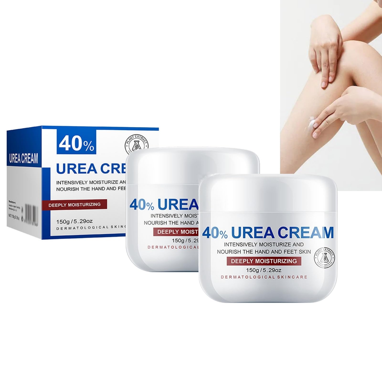 Urea Cream 40 Percent, Crema de Urea al 40 por ciento, Crema de Urea para Pies Secos Agrietados, Loción de Urea al 40 por ciento para Pies, Máxima Fuerza (2A)
