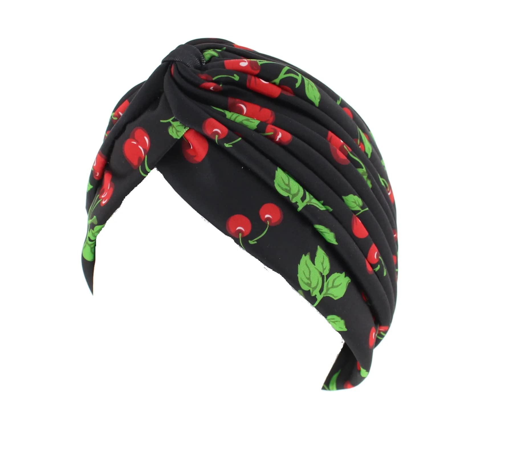 Topkids Accessories Hair Turban Head Wrap, Sleep Cap, Hair Scarf, Hair Towel, Chemo Headwear for Women UK, Head Scarf, Head Towel, Silk Hair Wrap for Sleeping (Cherry Print Design)